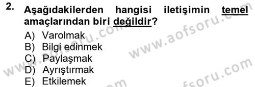 Halkla İlişkiler Ve İletişim Dersi 2012 - 2013 Yılı (Vize) Ara Sınavı 2. Soru