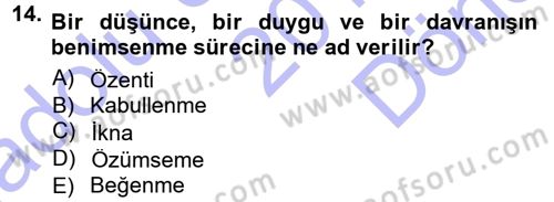 Halkla İlişkiler Ve İletişim Dersi 2012 - 2013 Yılı (Final) Dönem Sonu Sınav Soruları 14. Soru