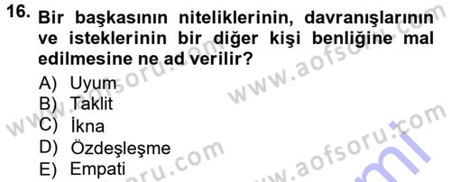 Halkla İlişkiler Ve İletişim Dersi 2012 - 2013 Yılı (Final) Dönem Sonu Sınav Soruları 16. Soru