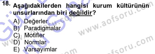 Halkla İlişkiler Ve İletişim Dersi 2012 - 2013 Yılı (Final) Dönem Sonu Sınav Soruları 18. Soru