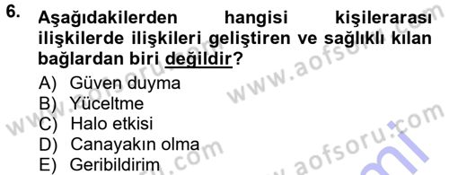 Halkla İlişkiler Ve İletişim Dersi 2012 - 2013 Yılı (Final) Dönem Sonu Sınav Soruları 6. Soru