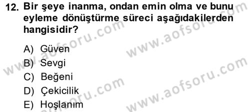 Halkla İlişkiler Ve İletişim Dersi 2013 - 2014 Yılı (Vize) Ara Sınavı 12. Soru