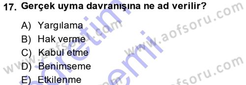 Halkla İlişkiler Ve İletişim Dersi 2013 - 2014 Yılı (Vize) Ara Sınavı 17. Soru