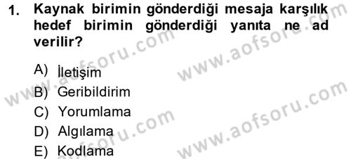 Halkla İlişkiler Ve İletişim Dersi 2013 - 2014 Yılı (Final) Dönem Sonu Sınav Soruları 1. Soru