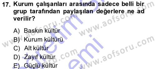 Halkla İlişkiler Ve İletişim Dersi 2013 - 2014 Yılı (Final) Dönem Sonu Sınav Soruları 17. Soru