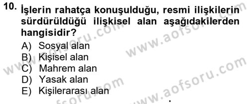 Halkla İlişkiler Ve İletişim Dersi Ara Sınavı Deneme Sınav Soruları 10. Soru