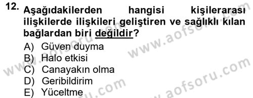 Halkla İlişkiler Ve İletişim Dersi Ara Sınavı Deneme Sınav Soruları 12. Soru