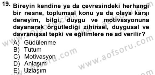 Halkla İlişkiler Ve İletişim Dersi 2014 - 2015 Yılı (Vize) Ara Sınav Soruları 19. Soru