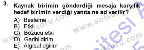 Halkla İlişkiler Ve İletişim Dersi 2014 - 2015 Yılı (Vize) Ara Sınav Soruları 3. Soru