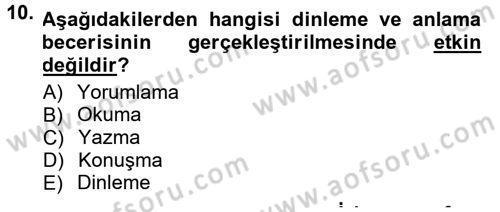 Halkla İlişkiler Ve İletişim Dersi 2014 - 2015 Yılı (Final) Dönem Sonu Sınavı 10. Soru