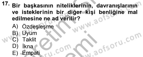 Halkla İlişkiler Ve İletişim Dersi 2014 - 2015 Yılı (Final) Dönem Sonu Sınav Soruları 17. Soru
