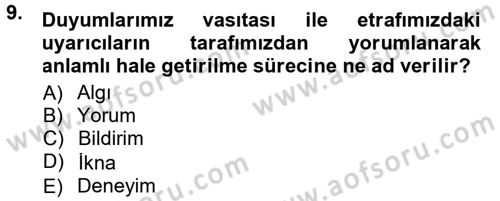 Halkla İlişkiler Ve İletişim Dersi 2014 - 2015 Yılı (Final) Dönem Sonu Sınavı 9. Soru