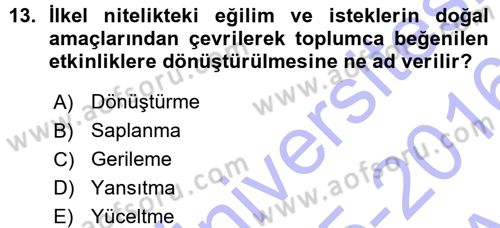 Halkla İlişkiler Ve İletişim Dersi 2015 - 2016 Yılı (Vize) Ara Sınav Soruları 13. Soru