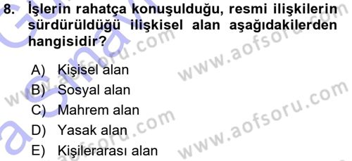 Halkla İlişkiler Ve İletişim Dersi Ara Sınavı Deneme Sınav Soruları 8. Soru