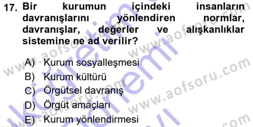 Halkla İlişkiler Ve İletişim Dersi 2015 - 2016 Yılı (Final) Dönem Sonu Sınav Soruları 17. Soru