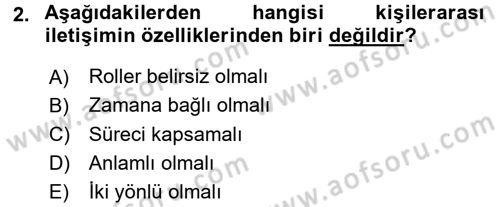 Halkla İlişkiler Ve İletişim Dersi 2015 - 2016 Yılı (Final) Dönem Sonu Sınav Soruları 2. Soru