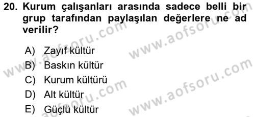 Halkla İlişkiler Ve İletişim Dersi 2015 - 2016 Yılı (Final) Dönem Sonu Sınav Soruları 20. Soru