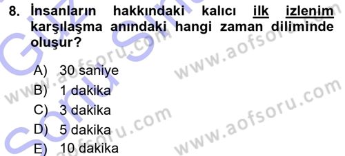 Halkla İlişkiler Ve İletişim Dersi 2015 - 2016 Yılı (Final) Dönem Sonu Sınav Soruları 8. Soru