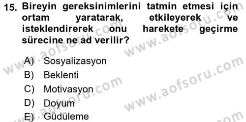 Halkla İlişkiler Ve İletişim Dersi 2015 - 2016 Yılı Tek Ders Sınavı 15. Soru