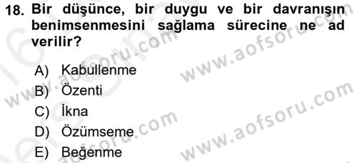 Halkla İlişkiler Ve İletişim Dersi 2015 - 2016 Yılı Tek Ders Sınav Soruları 18. Soru