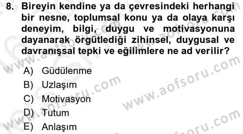 Halkla İlişkiler Ve İletişim Dersi 2015 - 2016 Yılı Tek Ders Sınav Soruları 8. Soru