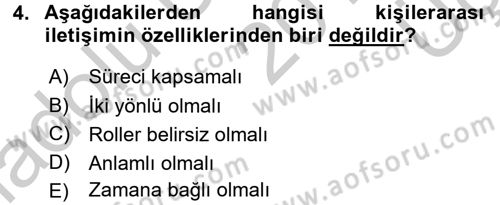 Halkla İlişkiler Ve İletişim Dersi 2016 - 2017 Yılı 3 Ders Sınav Soruları 4. Soru