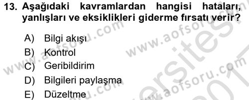 Halkla İlişkiler Ve İletişim Dersi Ara Sınavı Deneme Sınav Soruları 13. Soru