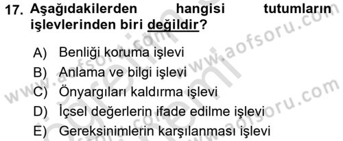 Halkla İlişkiler Ve İletişim Dersi 2016 - 2017 Yılı (Vize) Ara Sınav Soruları 17. Soru