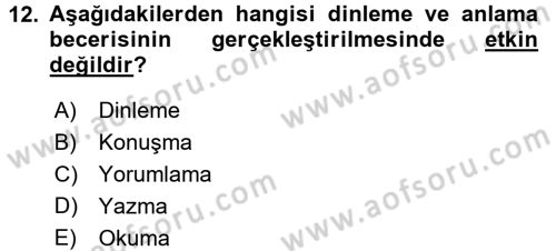 Halkla İlişkiler Ve İletişim Dersi 2016 - 2017 Yılı (Final) Dönem Sonu Sınav Soruları 12. Soru