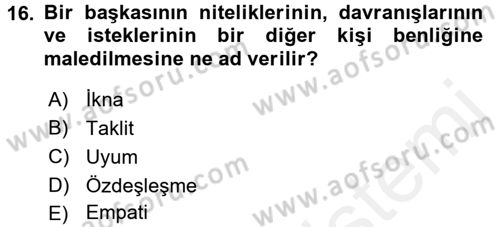 Halkla İlişkiler Ve İletişim Dersi 2016 - 2017 Yılı (Final) Dönem Sonu Sınav Soruları 16. Soru