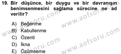 Halkla İlişkiler Ve İletişim Dersi 2017 - 2018 Yılı 3 Ders Sınavı 19. Soru