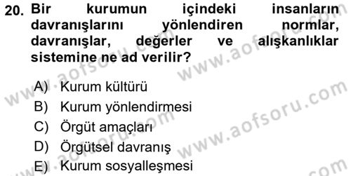 Halkla İlişkiler Ve İletişim Dersi 2017 - 2018 Yılı 3 Ders Sınavı 20. Soru