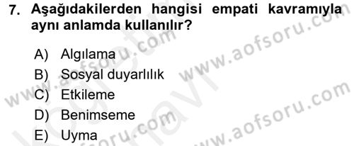 Halkla İlişkiler Ve İletişim Dersi 2017 - 2018 Yılı 3 Ders Sınavı 7. Soru