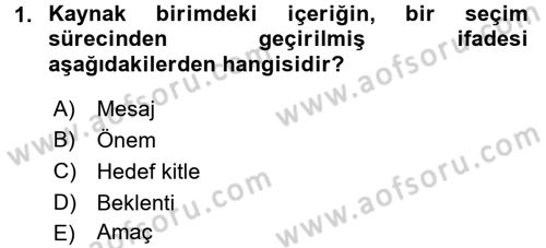 Halkla İlişkiler Ve İletişim Dersi Ara Sınavı Deneme Sınav Soruları 1. Soru