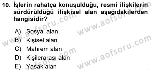 Halkla İlişkiler Ve İletişim Dersi Ara Sınavı Deneme Sınav Soruları 10. Soru