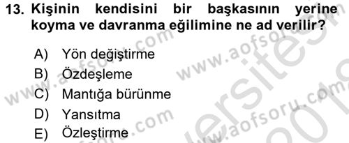 Halkla İlişkiler Ve İletişim Dersi Ara Sınavı Deneme Sınav Soruları 13. Soru