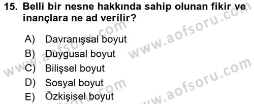 Halkla İlişkiler Ve İletişim Dersi Ara Sınavı Deneme Sınav Soruları 15. Soru