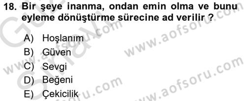 Halkla İlişkiler Ve İletişim Dersi 2017 - 2018 Yılı (Vize) Ara Sınav Soruları 18. Soru