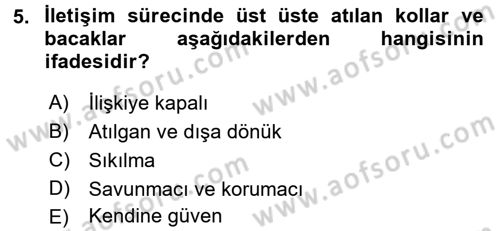 Halkla İlişkiler Ve İletişim Dersi Ara Sınavı Deneme Sınav Soruları 5. Soru