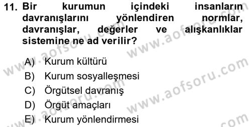 Halkla İlişkiler Ve İletişim Dersi 2017 - 2018 Yılı (Final) Dönem Sonu Sınav Soruları 11. Soru