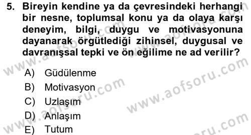 Halkla İlişkiler Ve İletişim Dersi 2017 - 2018 Yılı (Final) Dönem Sonu Sınav Soruları 5. Soru