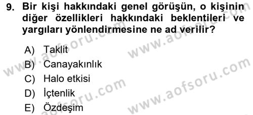 Halkla İlişkiler Ve İletişim Dersi 2017 - 2018 Yılı (Final) Dönem Sonu Sınav Soruları 9. Soru