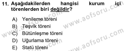 Halkla İlişkiler Ve İletişim Dersi 2018 - 2019 Yılı 3 Ders Sınav Soruları 11. Soru