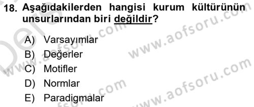 Halkla İlişkiler Ve İletişim Dersi 2018 - 2019 Yılı 3 Ders Sınav Soruları 18. Soru
