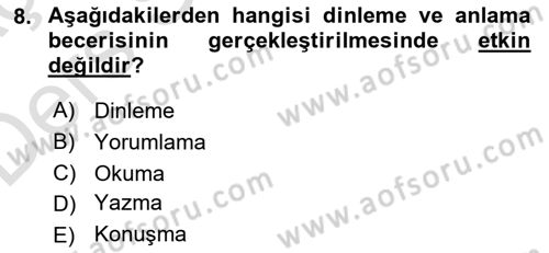 Halkla İlişkiler Ve İletişim Dersi 2018 - 2019 Yılı 3 Ders Sınav Soruları 8. Soru