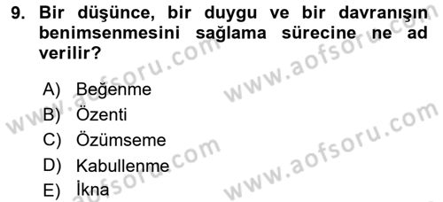 Halkla İlişkiler Ve İletişim Dersi 2018 - 2019 Yılı 3 Ders Sınav Soruları 9. Soru