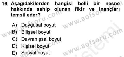 Halkla İlişkiler Ve İletişim Dersi Ara Sınavı Deneme Sınav Soruları 16. Soru