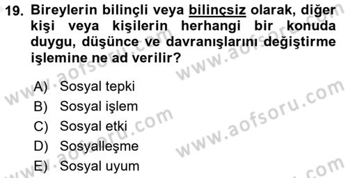 Halkla İlişkiler Ve İletişim Dersi Ara Sınavı Deneme Sınav Soruları 19. Soru