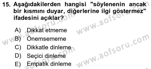 Halkla İlişkiler Ve İletişim Dersi 2018 - 2019 Yılı (Final) Dönem Sonu Sınav Soruları 15. Soru