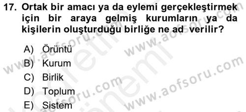 Halkla İlişkiler Ve İletişim Dersi 2018 - 2019 Yılı (Final) Dönem Sonu Sınav Soruları 17. Soru